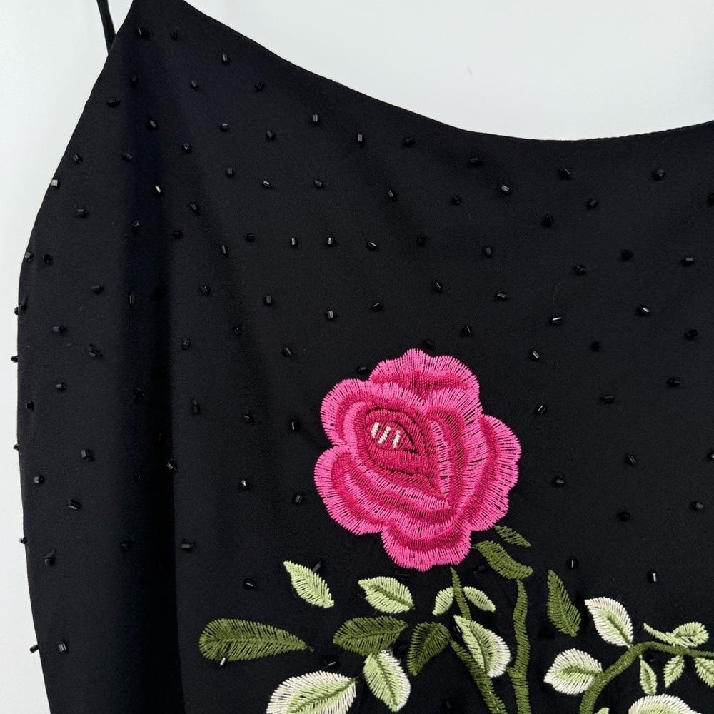 Vintage Y2K Fairycore Beaded Floral Whimsigoth Handkerchief Dress 13/14 - Picture 7 of 12